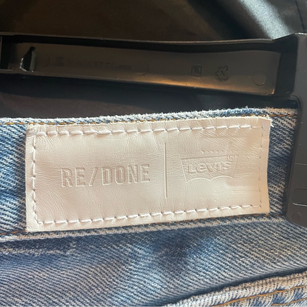 Levi's Re/Done Front Zip High Rise Denim Mini Skirt Casual - Picture 12 of 12